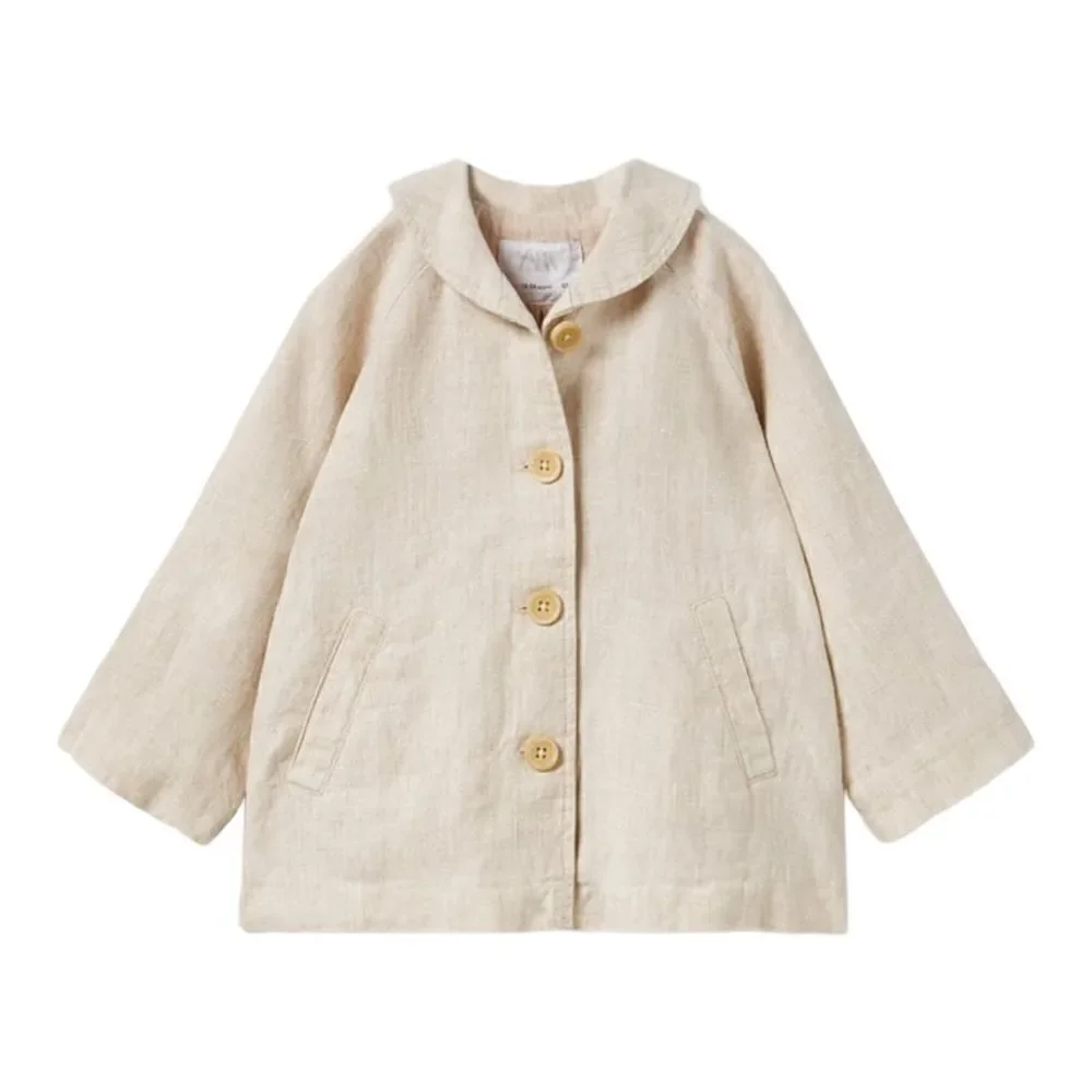 ZARA Kids Light Beige Linen Jacket NWT Size 5T 6T